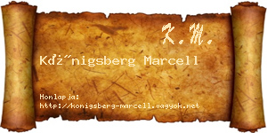 Königsberg Marcell névjegykártya