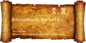 Königsberg Marcell névjegykártya